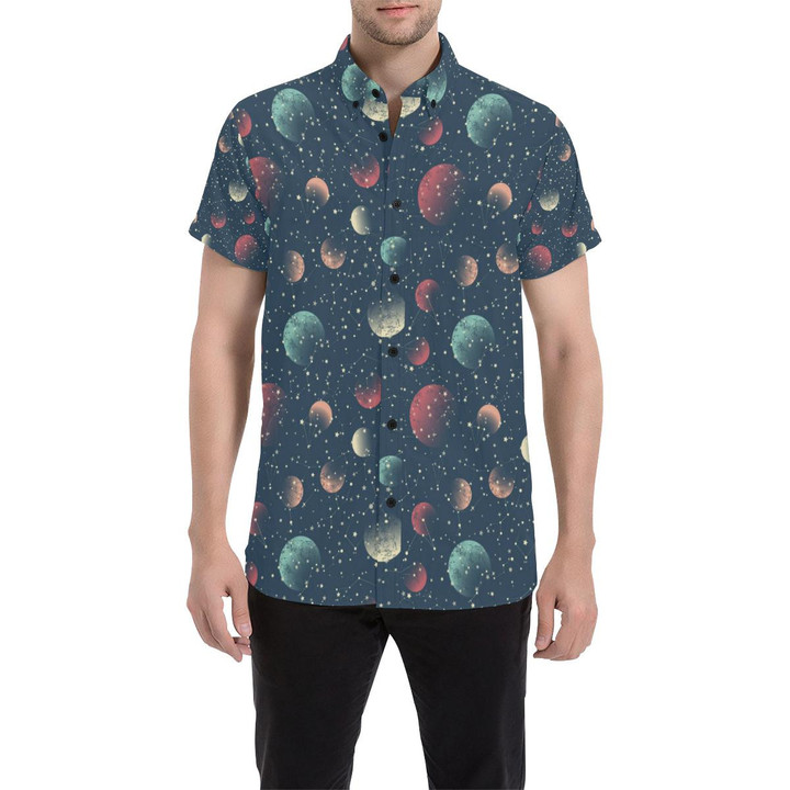 Cosmic Pattern Print Design 04 3d Men's Button Up Shirt