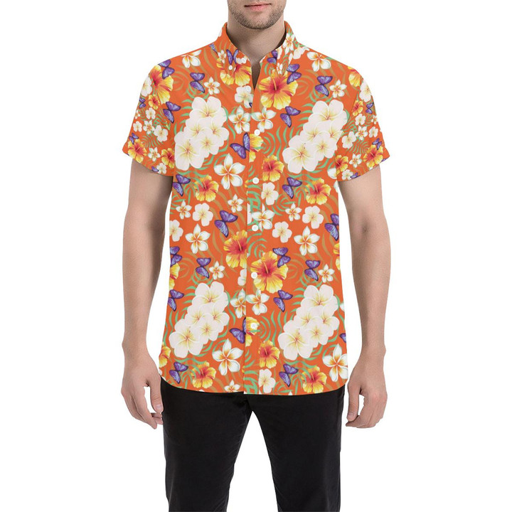 Tropical Flower Pattern Print Design Tf027 3d Men's Button Up Shirt
