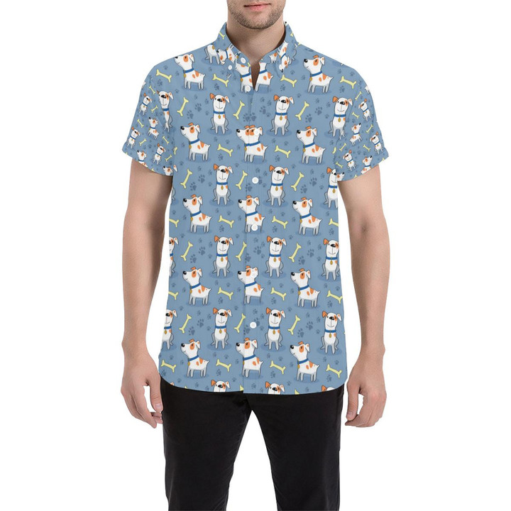 Bull Terriers Pattern Print Design 04 3d Men's Button Up Shirt