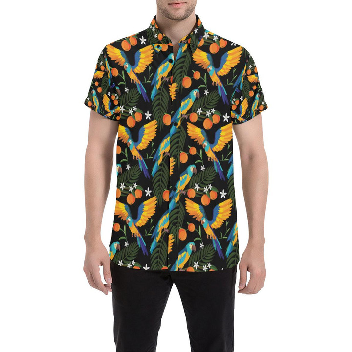 Macaw Pattern Print Design 03 3d Men's Button Up Shirt