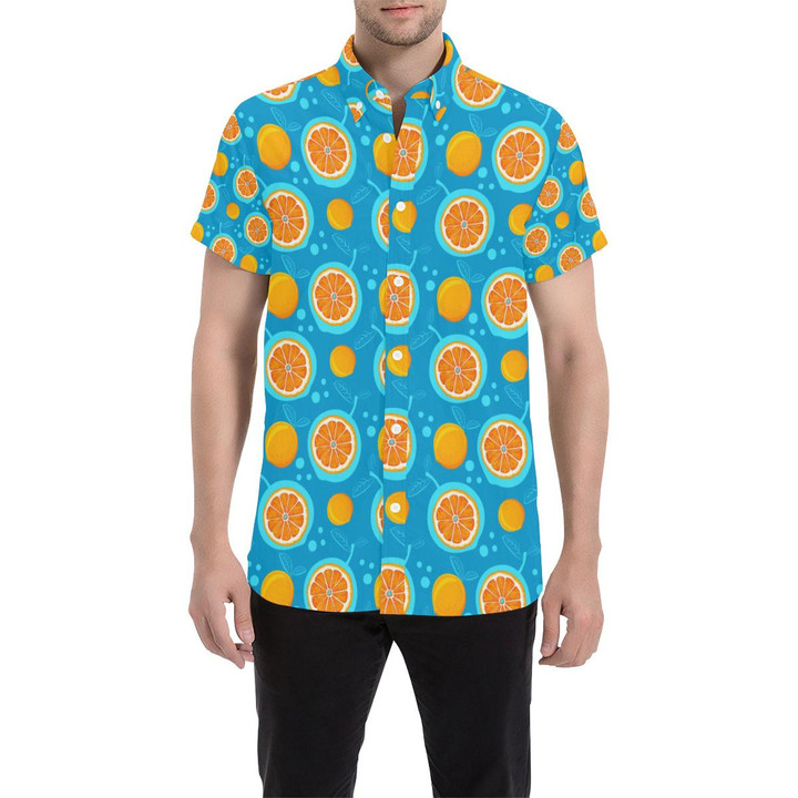 Grapefruit Pattern Print Design Gf03 3d Men's Button Up Shirt