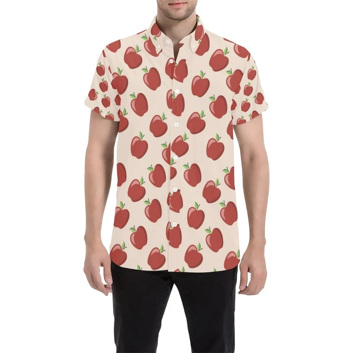 Apple Pattern Print Design Ap01 3d Men's Button Up Shirt