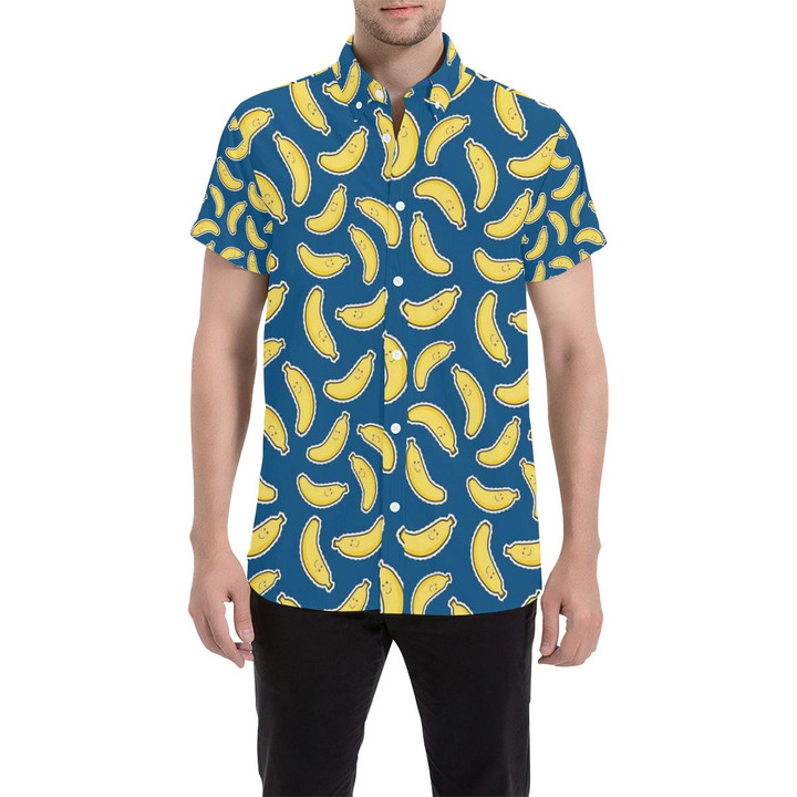 Banana Pattern Print Design Ba03 3d Men's Button Up Shirt