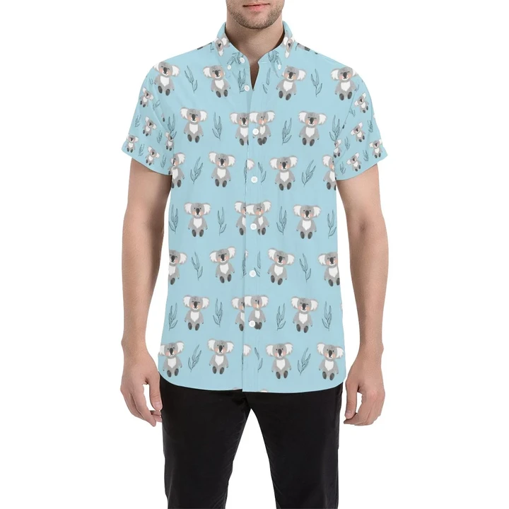 Koala Pattern Print Design 01 3d Men's Button Up Shirt