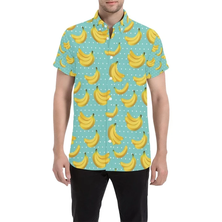 Banana Pattern Print Design Ba02 3d Men's Button Up Shirt