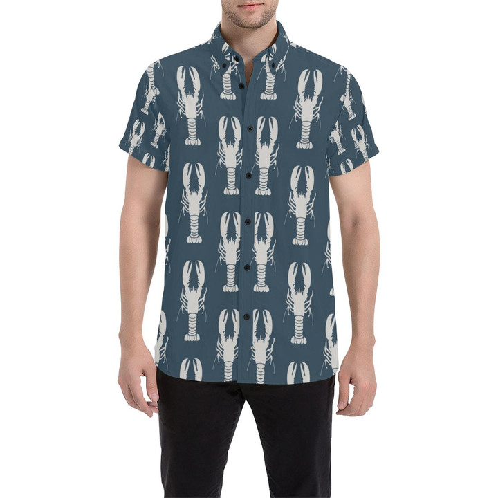 Lobster Pattern Print Design 02 3d Men's Button Up Shirt