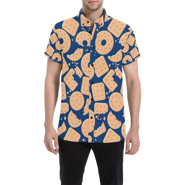 Cracker Pattern Print Design 03 3d Men's Button Up Shirt