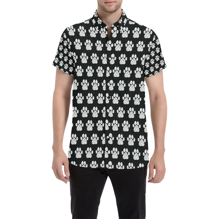 Paw Pattern Print Design A02 3d Men's Button Up Shirt