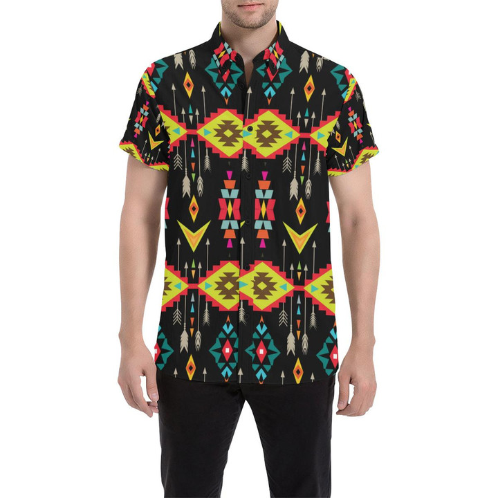 Native Pattern Print Design A05 3d Men's Button Up Shirt