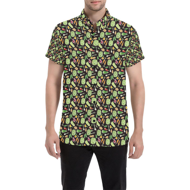 Vegan Draw Themed Design Print 3d Men's Button Up Shirt