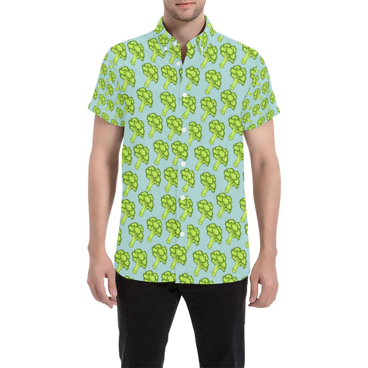 Broccoli Pattern Print Design 02 3d Men's Button Up Shirt