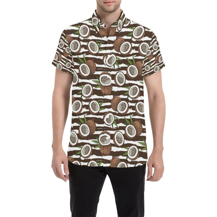 Coconut Pattern Print Design Cn04 3d Men's Button Up Shirt