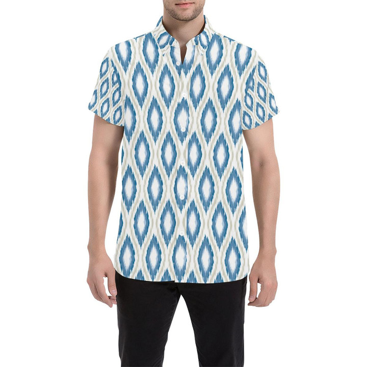 Ikat Pattern Print Design 02 3d Men's Button Up Shirt