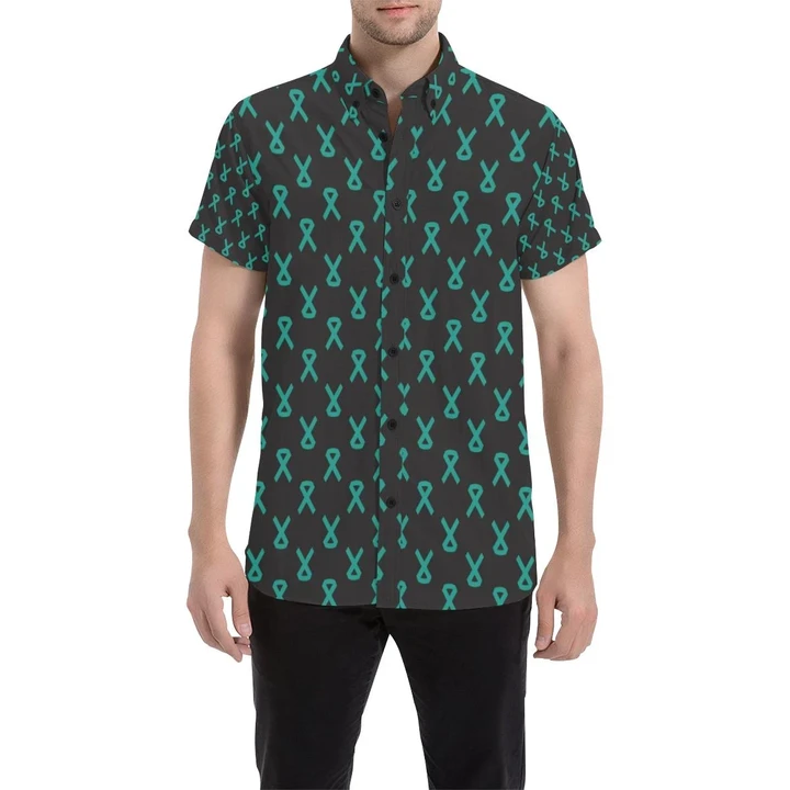 Ovarian Cancer Pattern Print Design A01 3d Men's Button Up Shirt