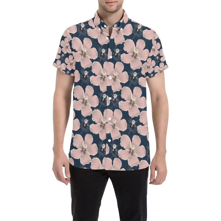 Plumeria Pattern Print Design Pm018 3d Men's Button Up Shirt