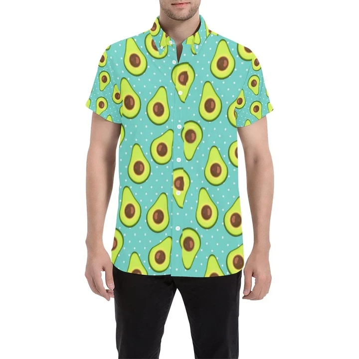 Avocado Pattern Print Design Ac012 3d Men's Button Up Shirt