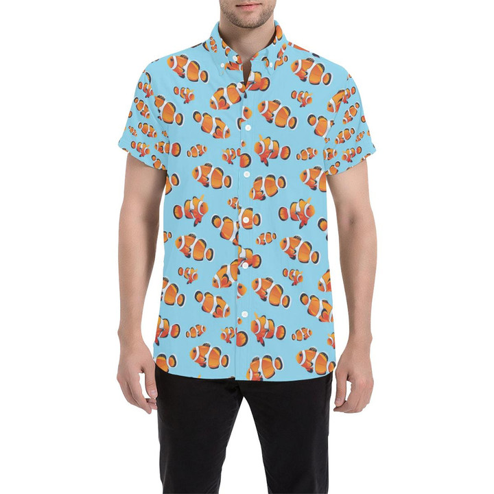 Clownfish Pattern Print Design 01 3d Men's Button Up Shirt
