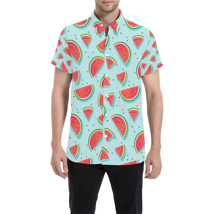 Watermelon Pattern Print Design Wm03 3d Men's Button Up Shirt
