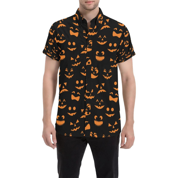 Halloween Pattern Print Design 02 3d Men's Button Up Shirt