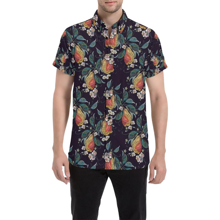 Pear Pattern Print Design Pe02 3d Men's Button Up Shirt