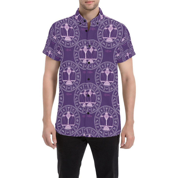 Libra Pattern Print Design 03 3d Men's Button Up Shirt