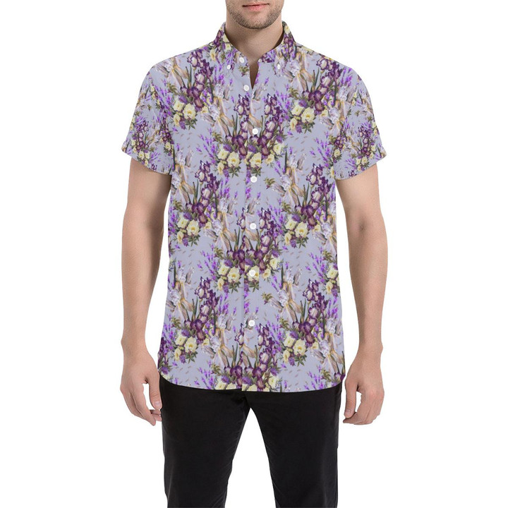 Iris Pattern Print Design Ir07 3d Men's Button Up Shirt