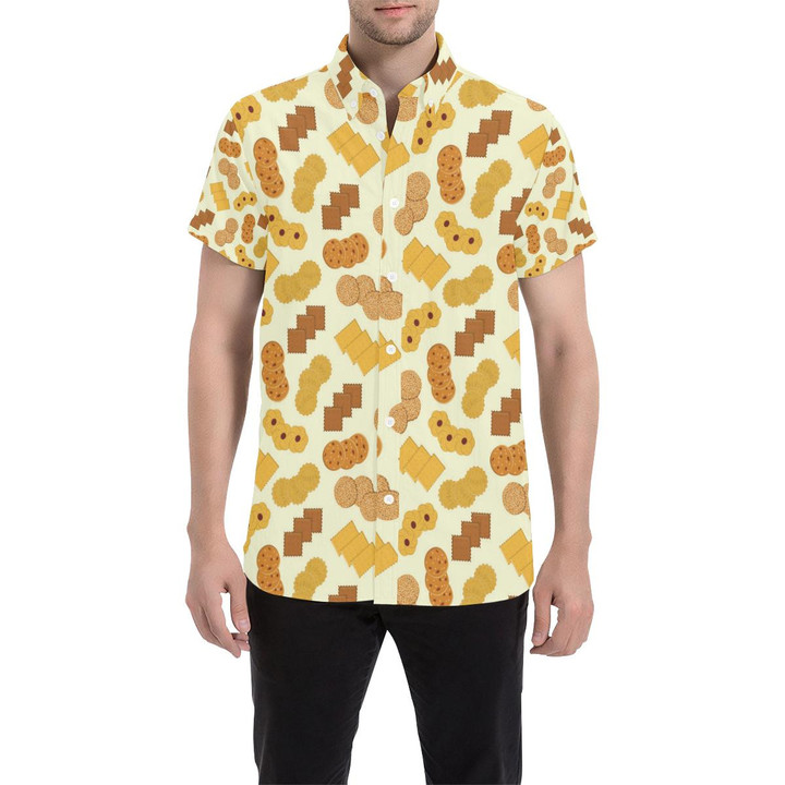Cookie Pattern Print Design 06 3d Men's Button Up Shirt