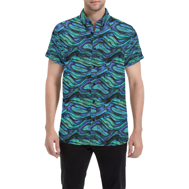 Abalone Pattern Print Design 02 3d Men's Button Up Shirt