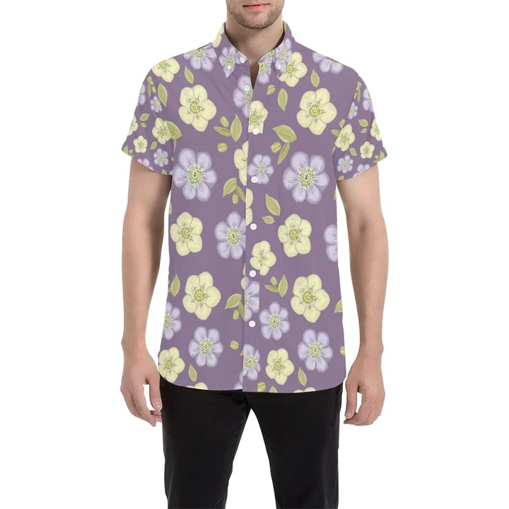 Anemone Pattern Print Design Am013 3d Men's Button Up Shirt