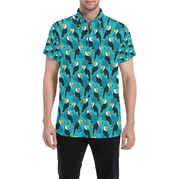 Toucan Parrot Pattern Print 3d Men's Button Up Shirt