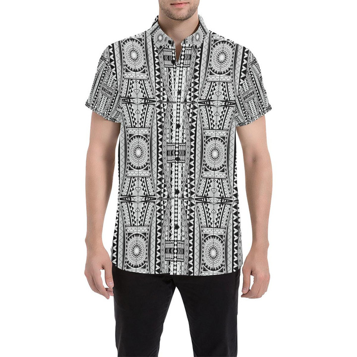 Polynesian Tattoo Design 3d Men's Button Up Shirt