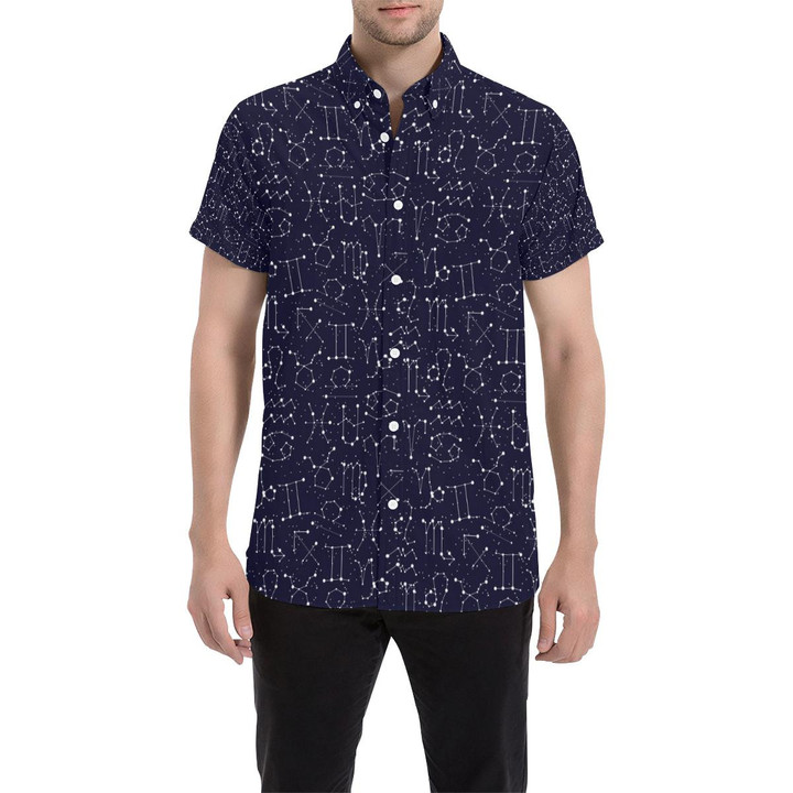 Zodiac Pattern Design Print 3d Men's Button Up Shirt
