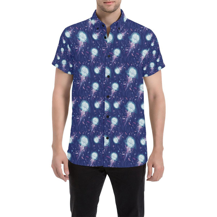 Jellyfish Cute Design 3d Men's Button Up Shirt