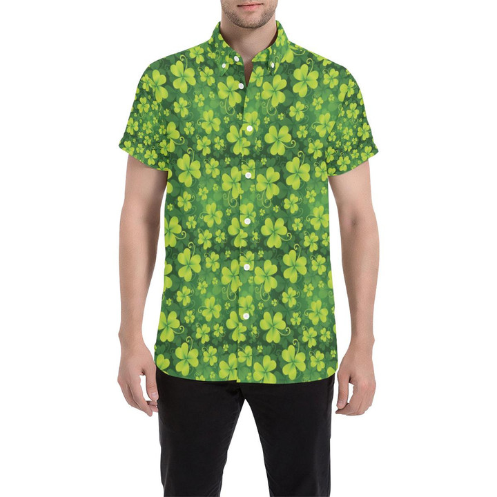 Shamrock Clover Print 3d Men's Button Up Shirt