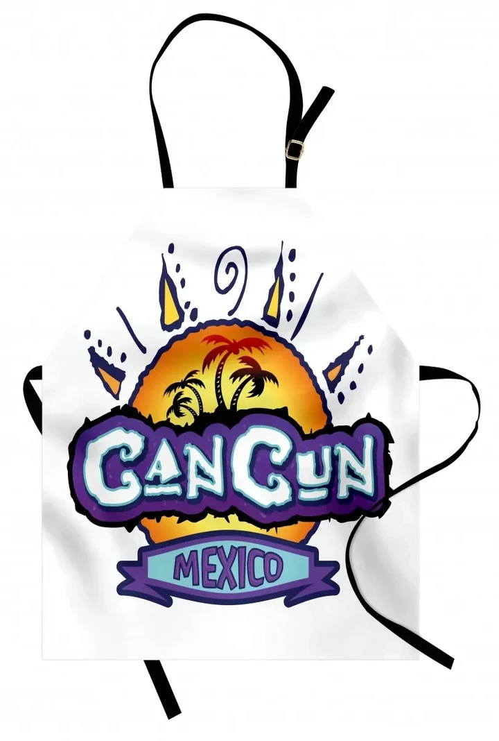 Mexico Calligraphic Design Kitchen Apron