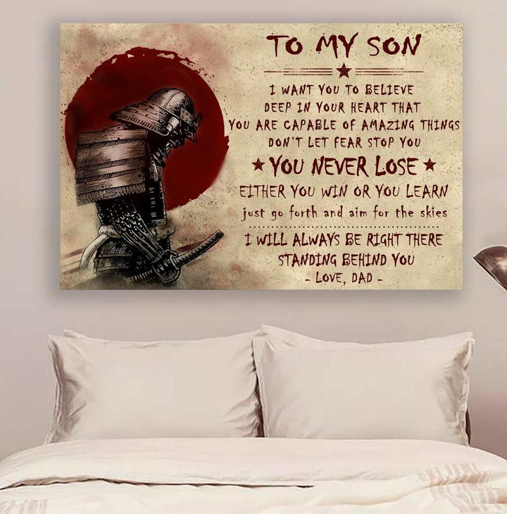 To My Son I Will Always Be Right There Standing Behind You Vertical Poster