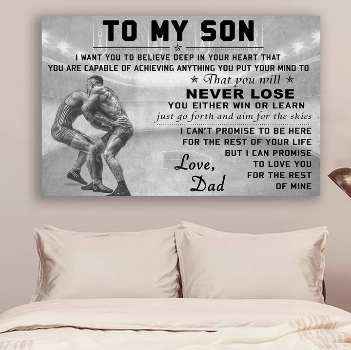 To My Son Never Lose You Either Win Or Learn Vertical Poster
