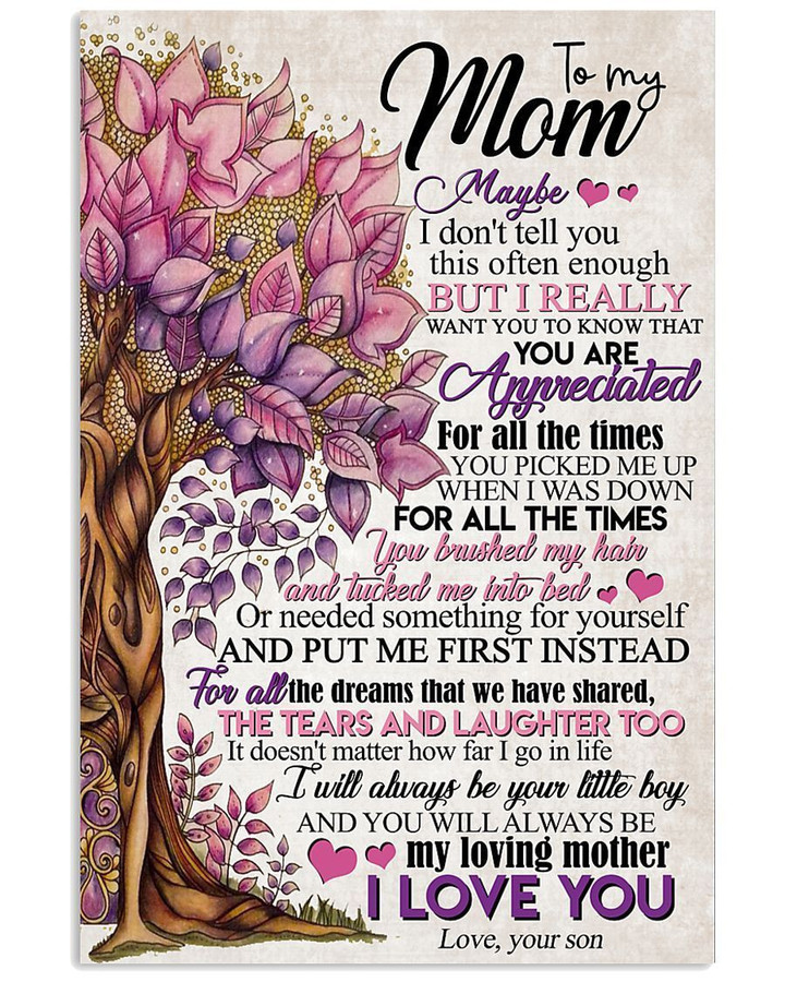 To My Mom For All The Times Put Me First Instead Family Tree Vertical Poster
