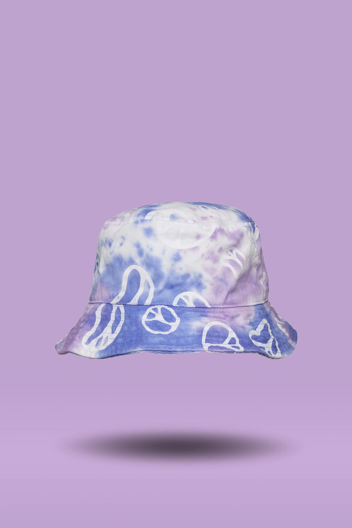 Beautiful Purple Warped Peace Pattern Bucket Hat