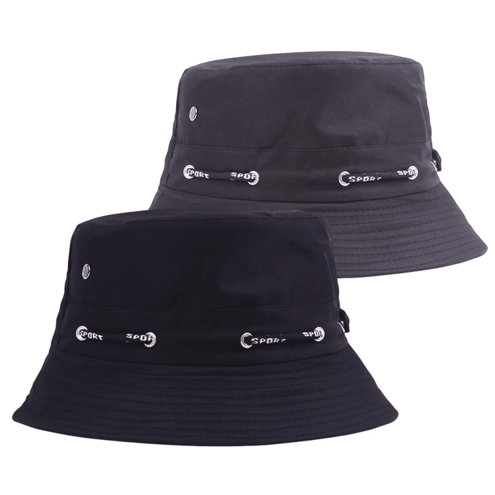 2 Pcs Set Solid Fashionable Unisex Bucket Hat