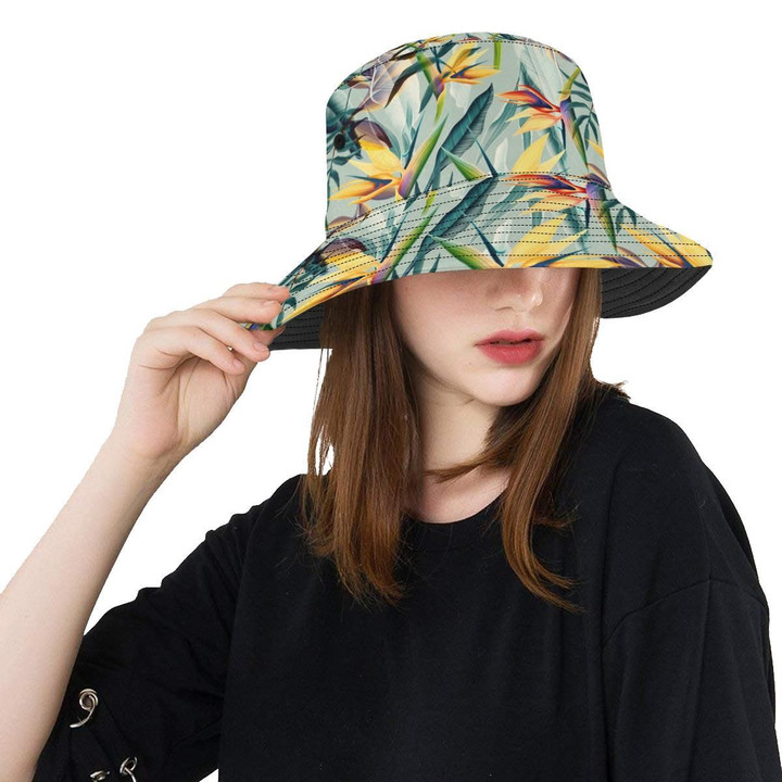 3d Tropical Flower Pattern Unisex Bucket Hat
