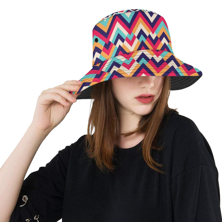 Colorful Zigzag Chevron Pattern Unisex Bucket Hat
