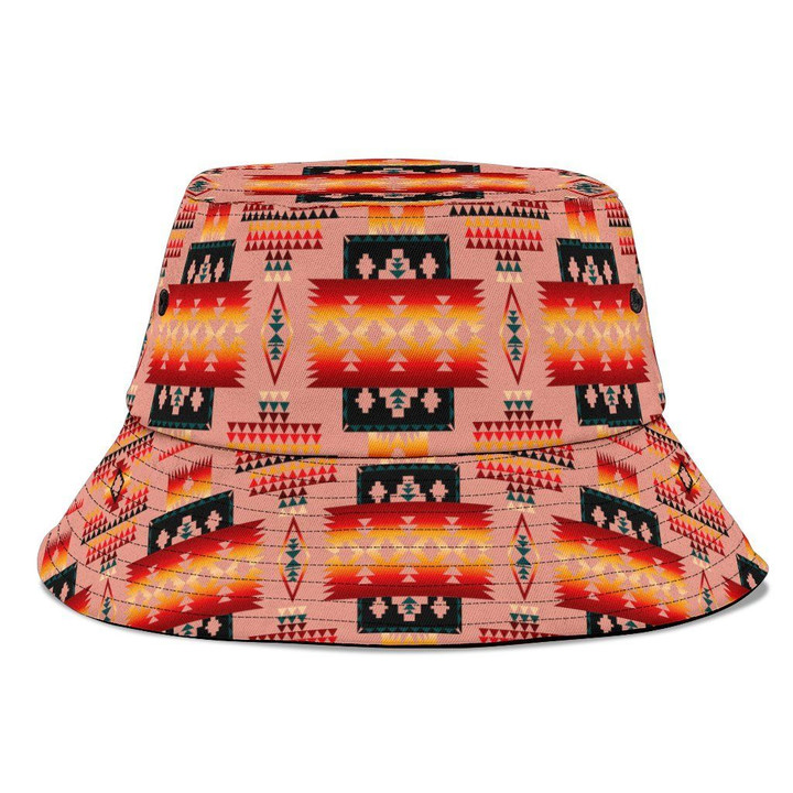 Tan Tribe Brocade Pattern Cool Bucket Hat
