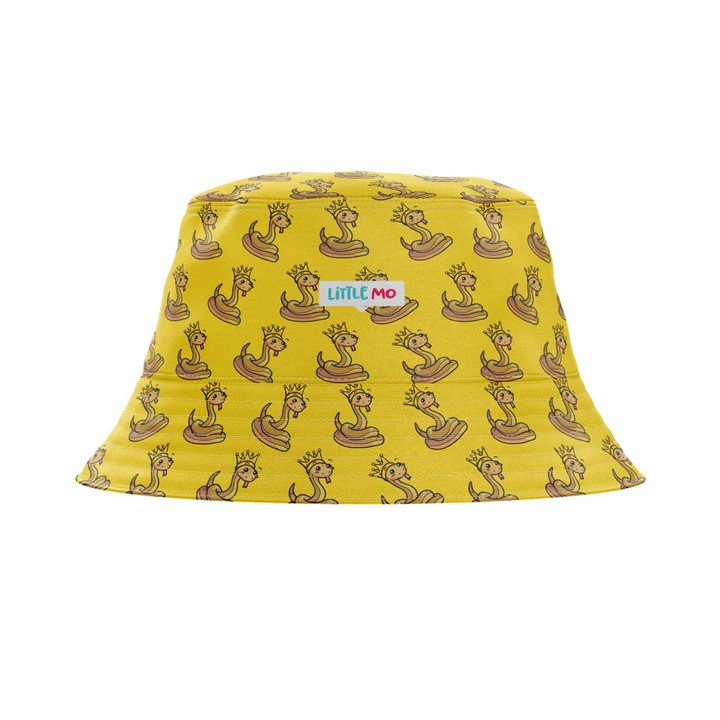 King Brown Pattern Yellow Background Bucket Hat