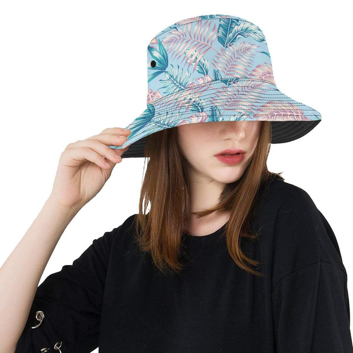 Tropical Flower Faint Pattern Unisex Bucket Hat