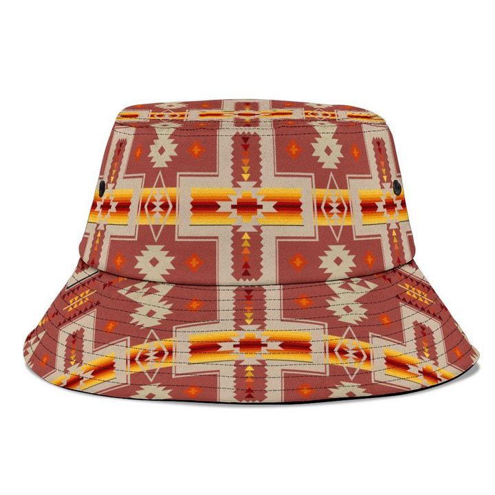 Brocade Tan Tribe Design Cool Bucket Hat