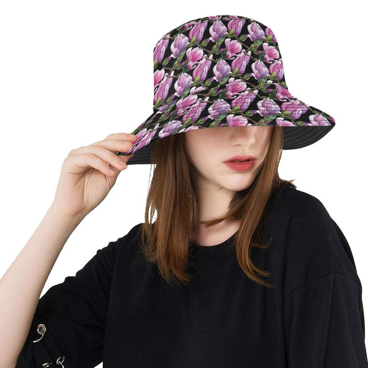 Beautiful Magnolia Pattern Print Design Unisex Bucket Hat