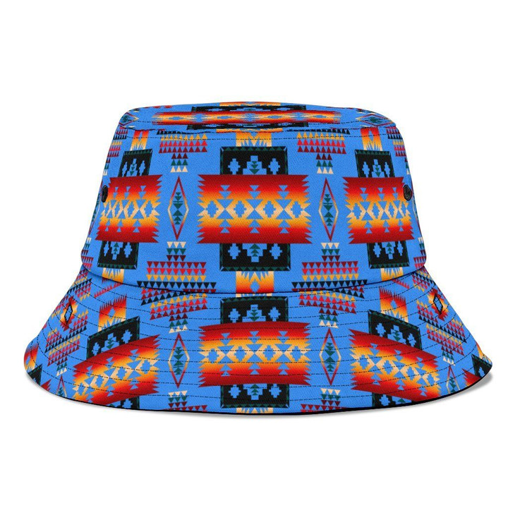 Navy Tribes Brocade Pattern Cool Bucket Hat