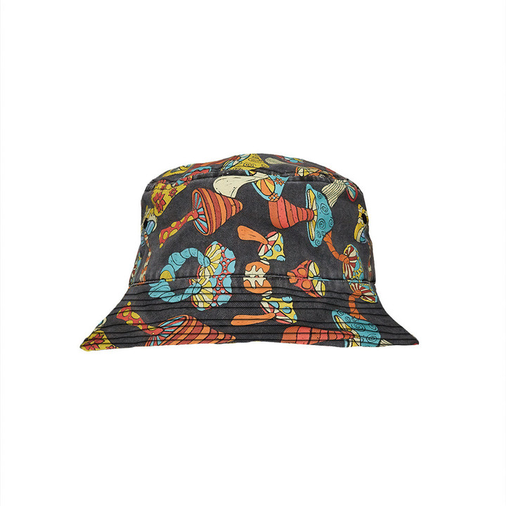 Colorful Groove Shroom Design Pattern Bucket Hat