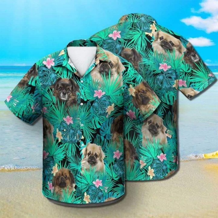 Tibetan Spaniel Beach Summer 3D Hawaiian Shirt
